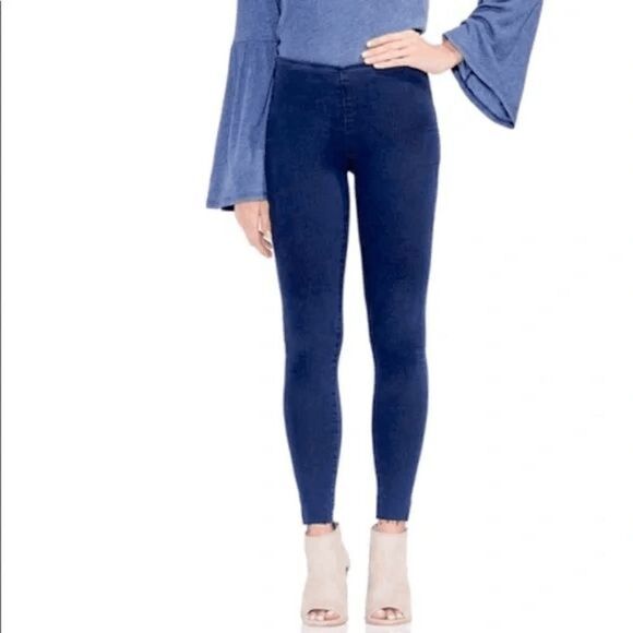 Vince Camuto Super Stretch Denim Leggings Marine Blue Dark Wash Pull-On Size 8 - Picture 1 of 9